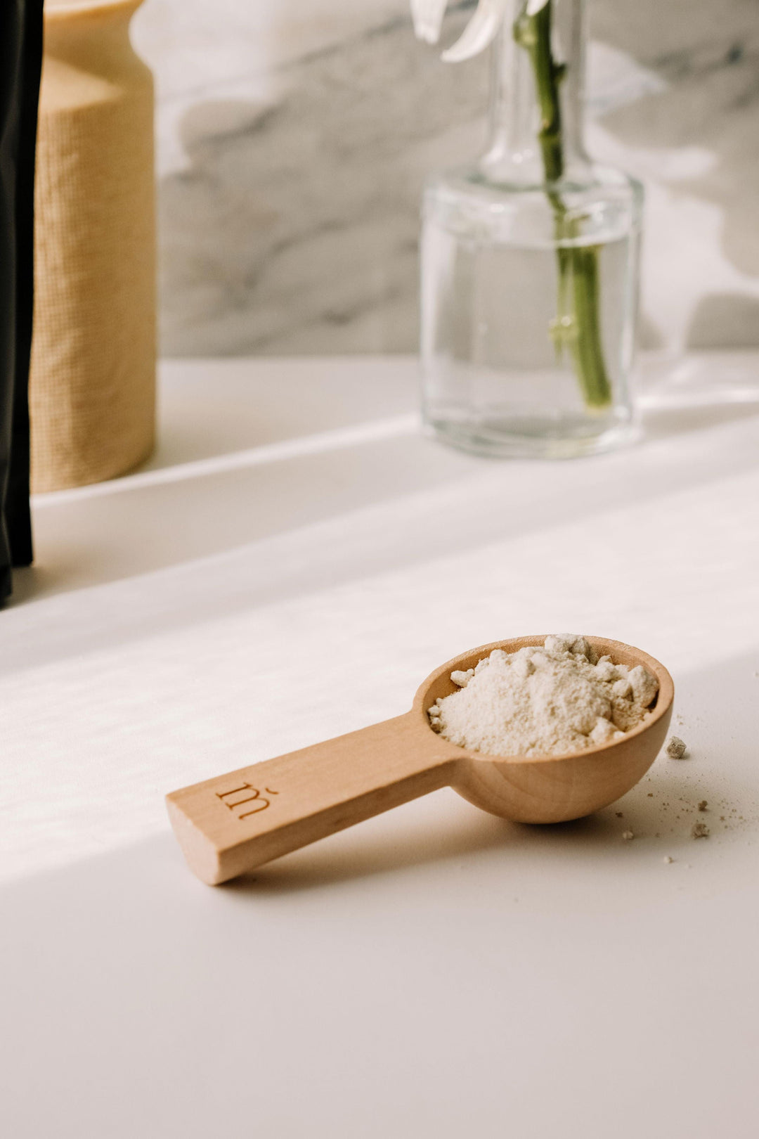 Cuillère en bois pour bain moussant