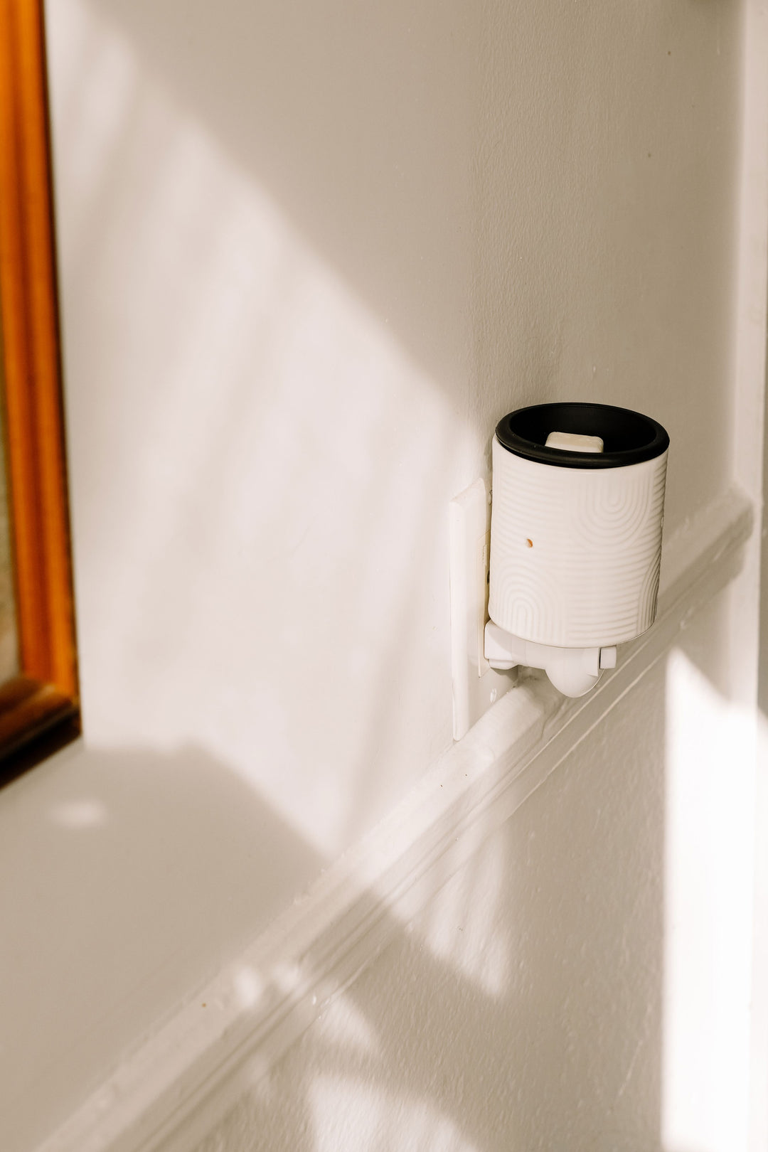 WAX MELTS WARMER - Plug-in - Reversible saucer - Verdigris and wheat branches