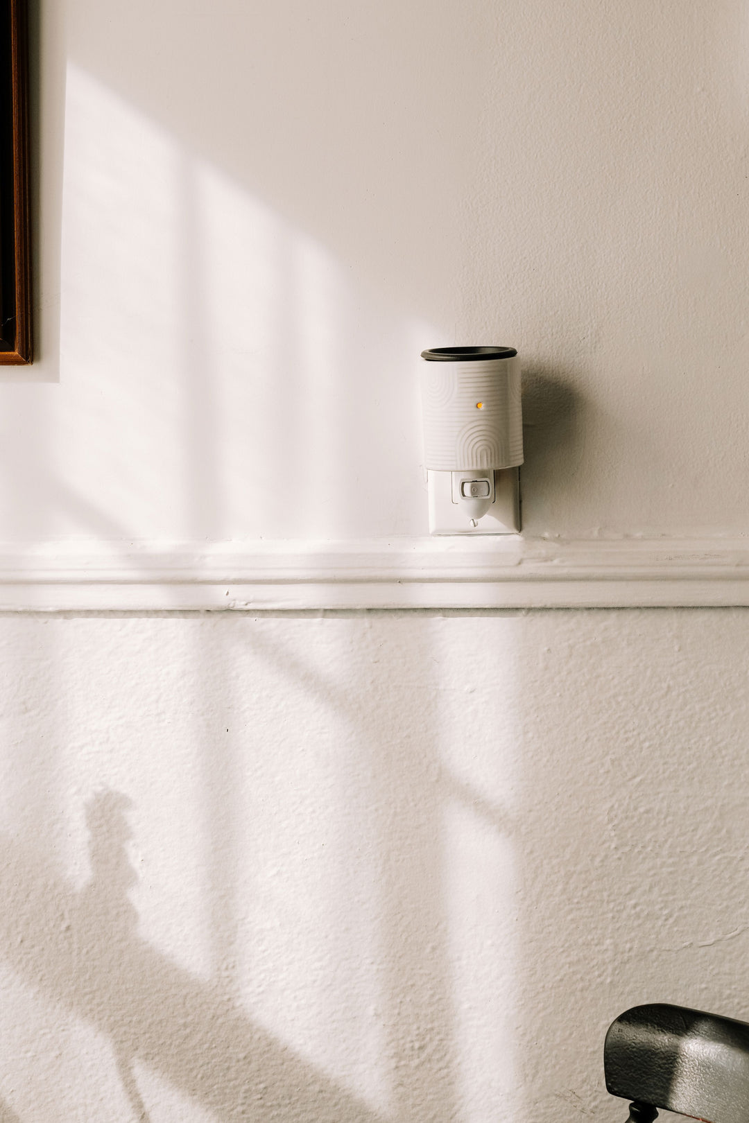 WAX MELTS WARMER - Plug-in - Reversible saucer - Verdigris and wheat branches