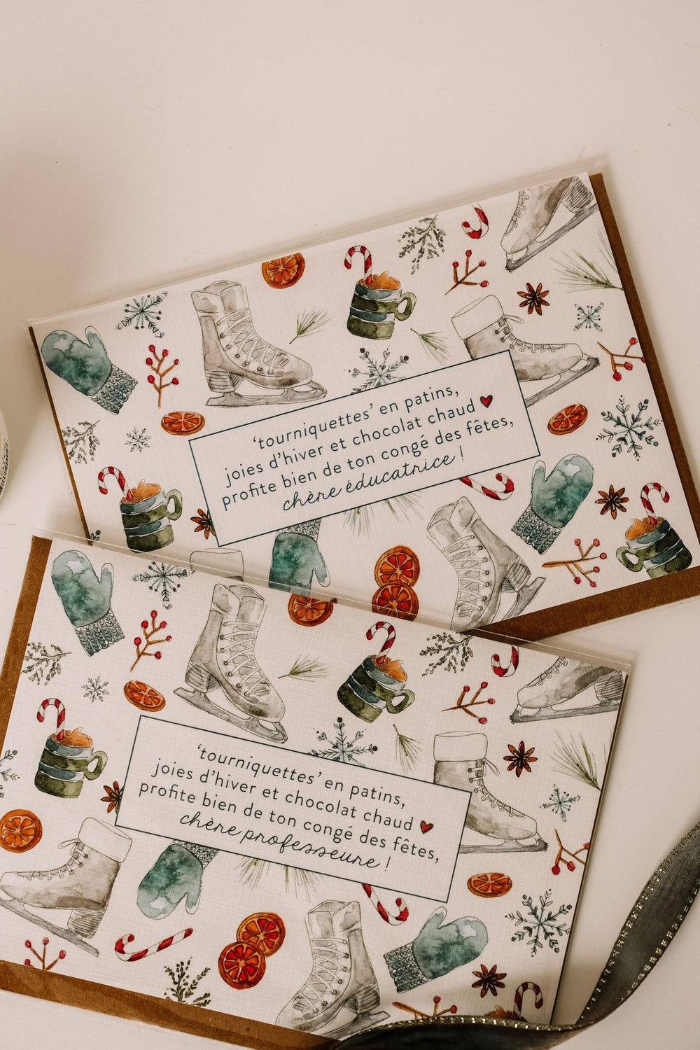 ENSEMBLE CADEAU - Édition Noël - Professeure ou éducatrice - Blanche