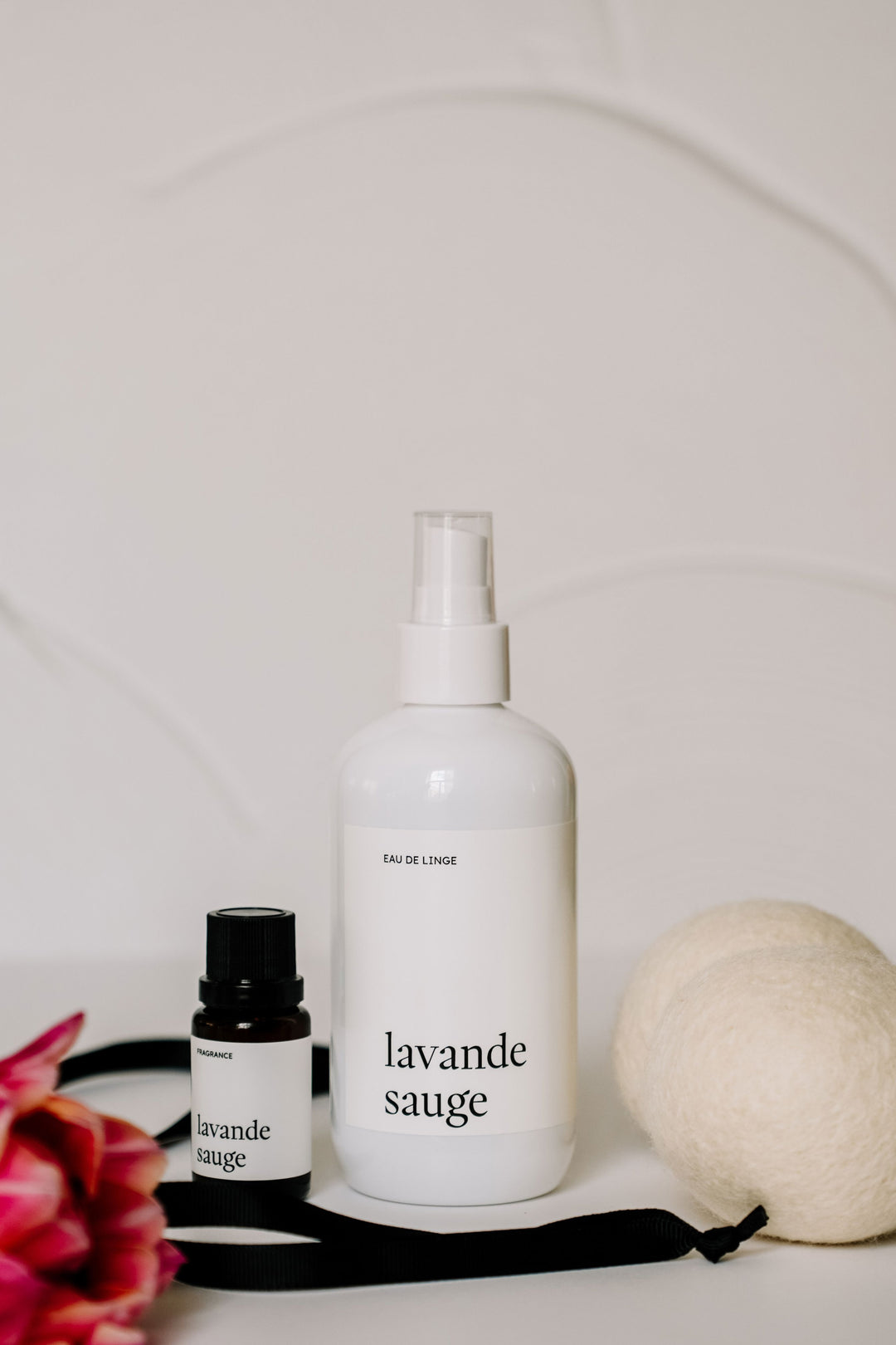 ENSEMBLE LESSIVE - Lavande sauge - Fragrance, eau de linge et balles de séchage Lessive Marée - Chandelles 