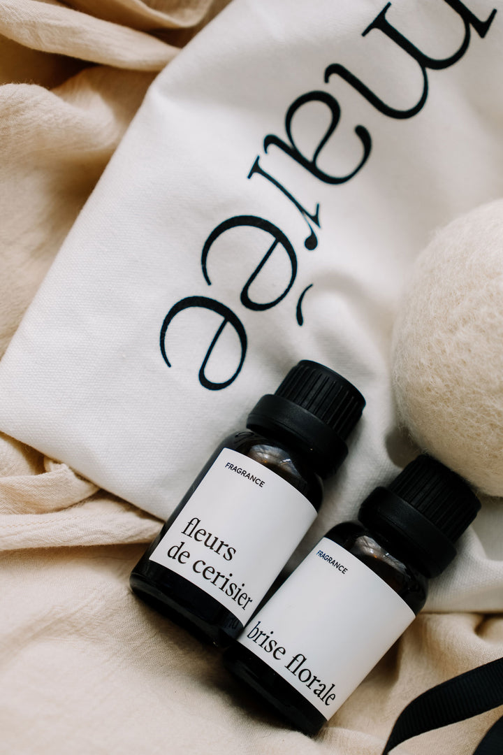 Ensemble cadeau - Balles de séchage et fragrances - Fleurs de cerisier & Brise florale Marée - Chandelles 