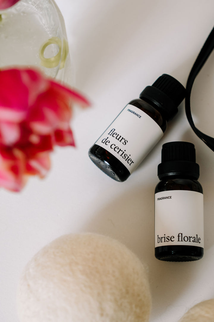 Ensemble cadeau - Balles de séchage et fragrances - Fleurs de cerisier & Brise florale Marée - Chandelles 