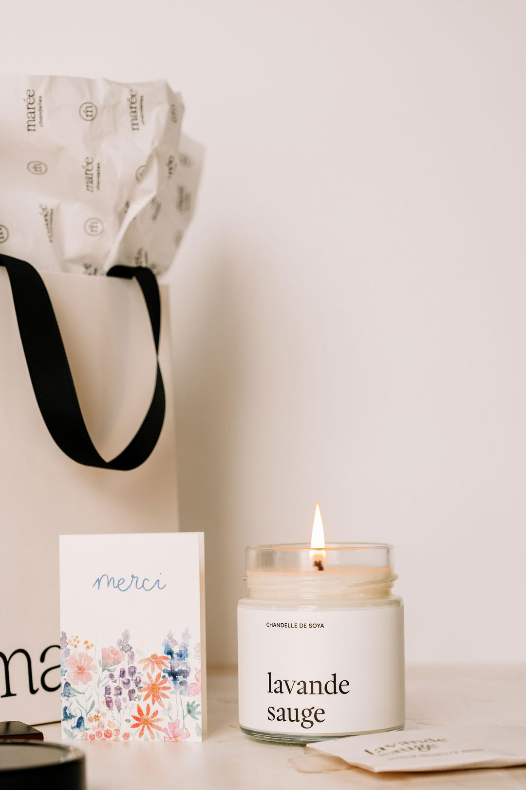 Ensemble cadeau - Merci - Gisanne Marée - Chandelles 