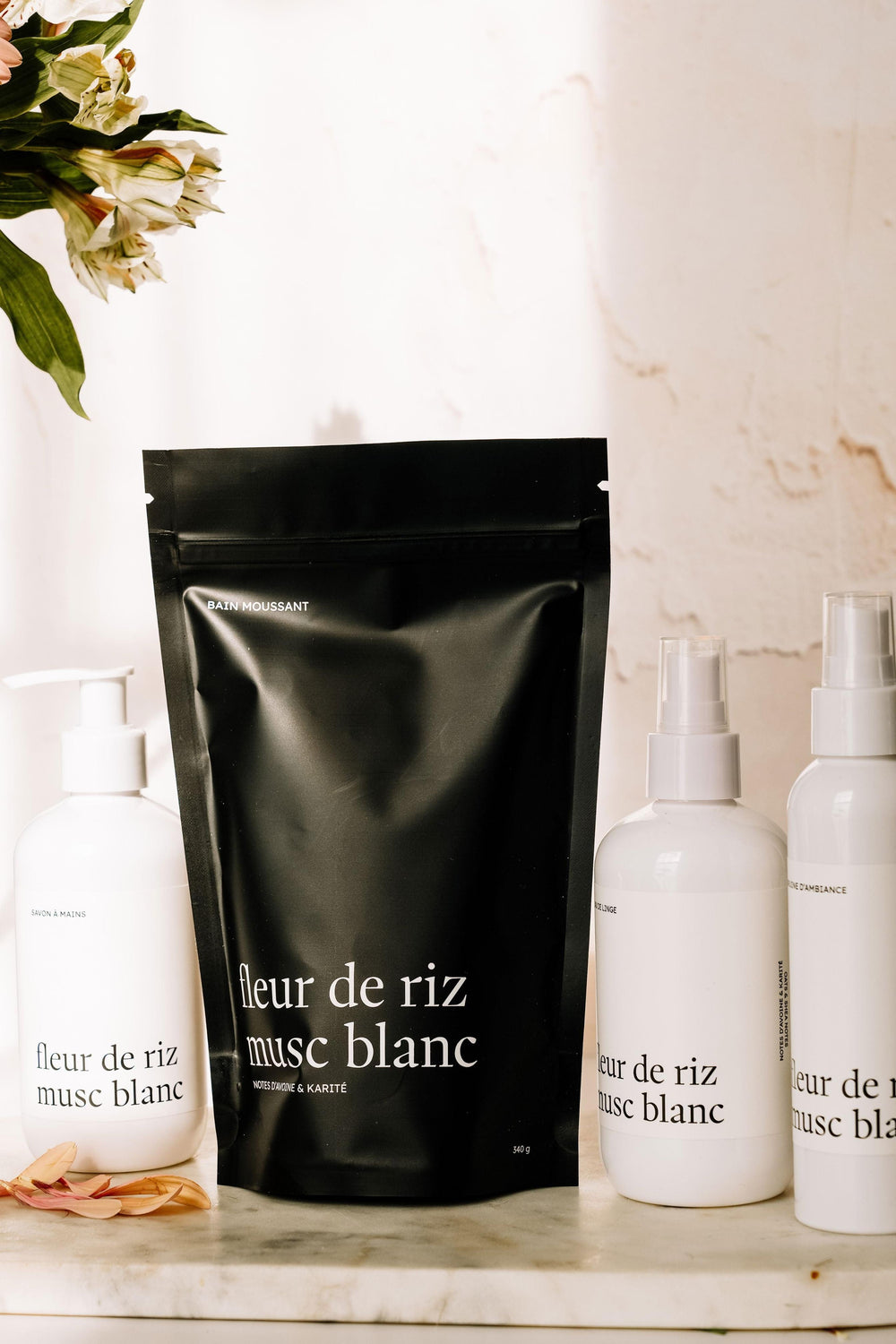 Ensemble complet - Fleur de riz musc blanc