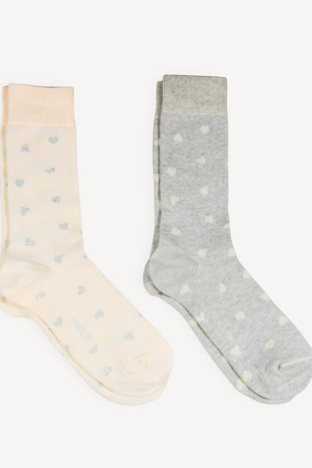 Ensemble de chaussettes - Coton Pima - Pokoloko - Petits coeurs Pokoloko Gris 