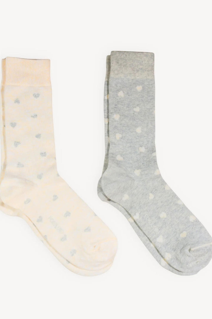 Ensemble de chaussettes - Coton Pima - Pokoloko - Petits coeurs Pokoloko Gris 