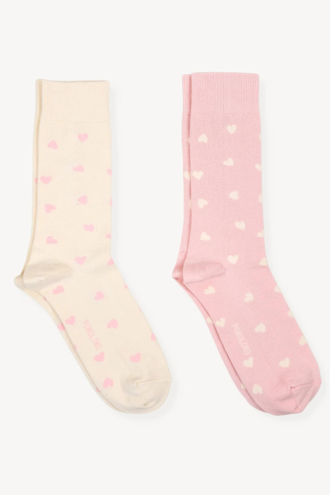Ensemble de chaussettes - Coton Pima - Pokoloko - Petits coeurs Pokoloko Rose 