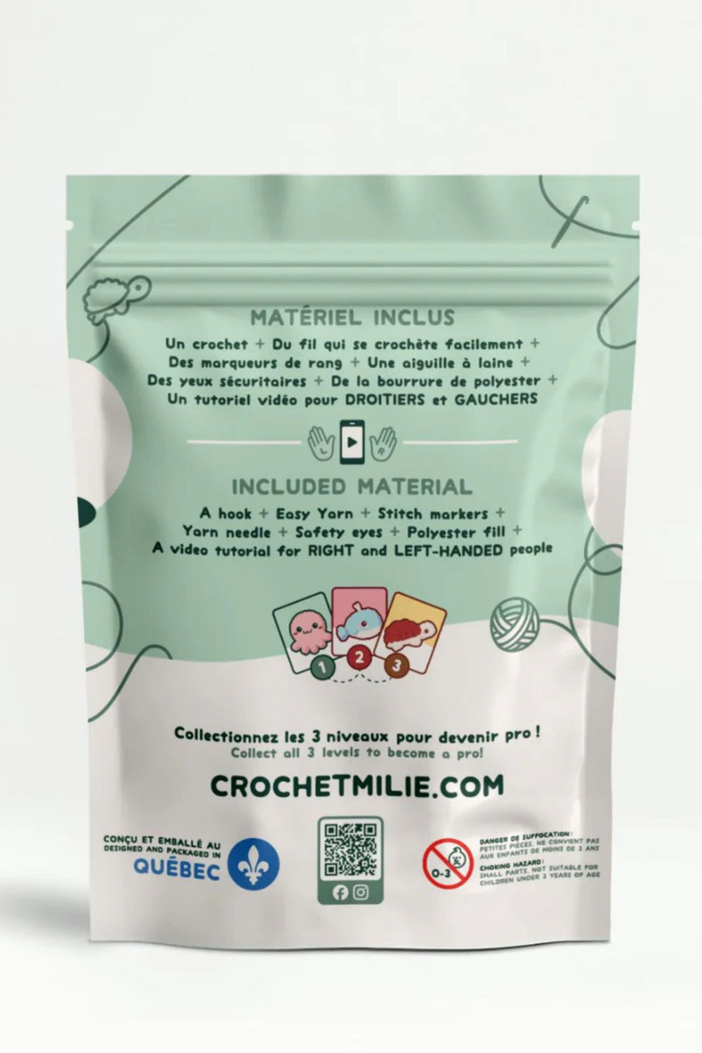 Ensemble de crochet - Crochetmilie - Niveau 1 - La pieuvre Crochetmilie 
