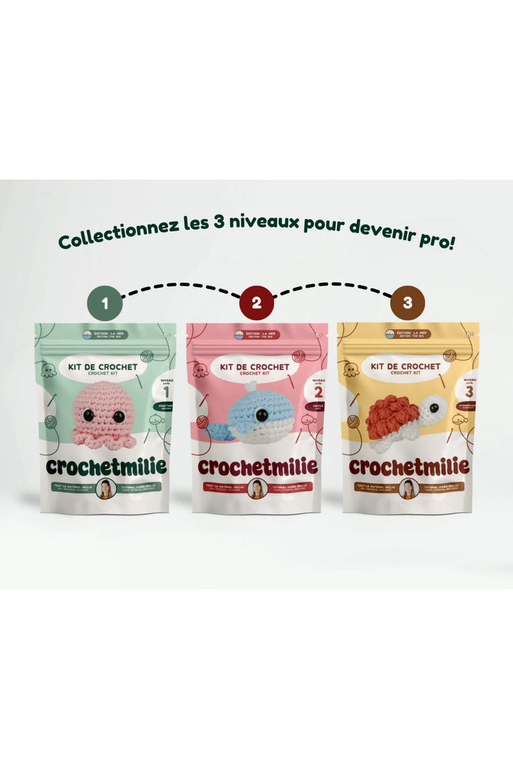 Ensemble de crochet - Crochetmilie - Niveau 2 - La baleine Crochetmilie 