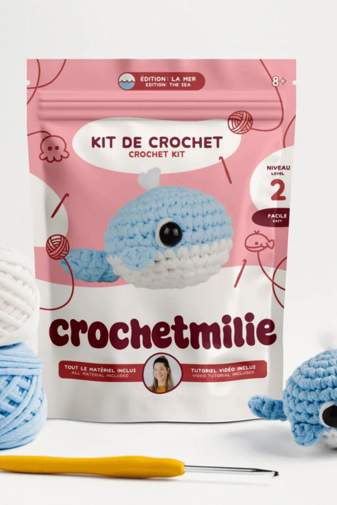 Ensemble de crochet - Crochetmilie - Niveau 2 - La baleine Crochetmilie 