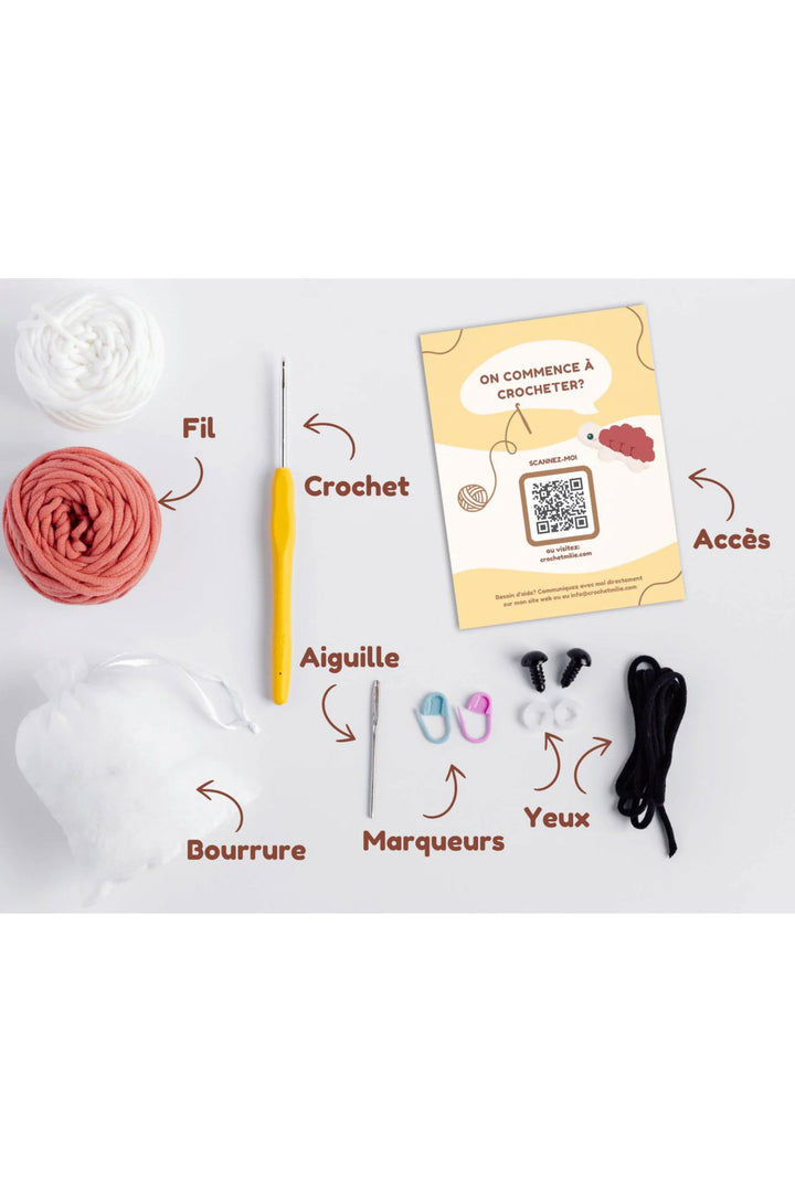 Ensemble de crochet - Crochetmilie - Niveau 3 - La tortue Crochetmilie 
