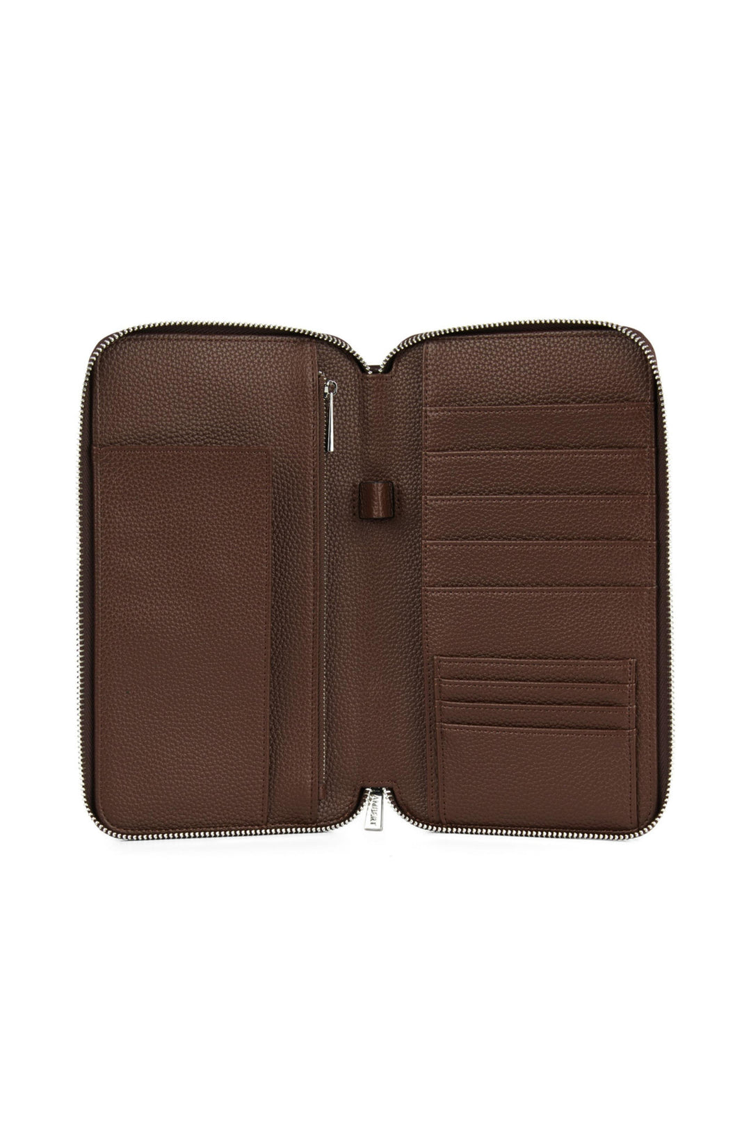 Étui à passeport en cuir vegan - Lambert - INES - Chocolat