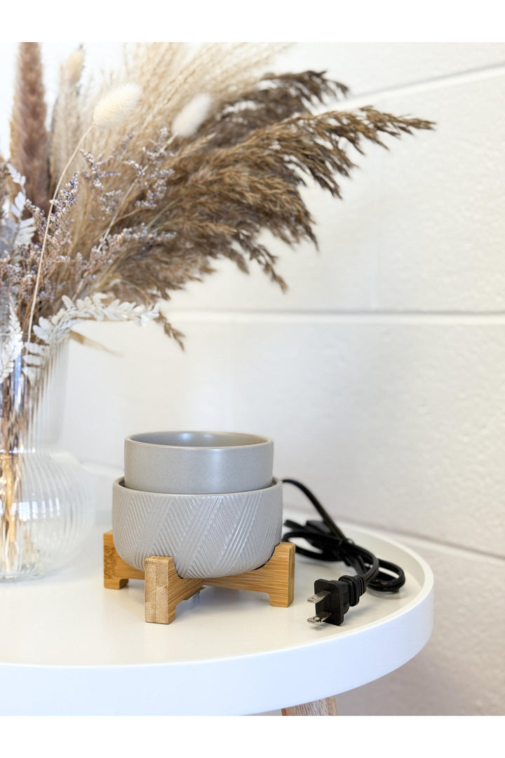 DIFFUSEUR CUBES DE CIRE - 2 en 1 - Gris et bois Diffuseurs Candle warmer 