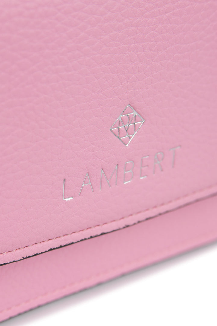 Portefeuille sur ganse en cuir vegan - Lambert - TINA - Whisper pink Lambert 