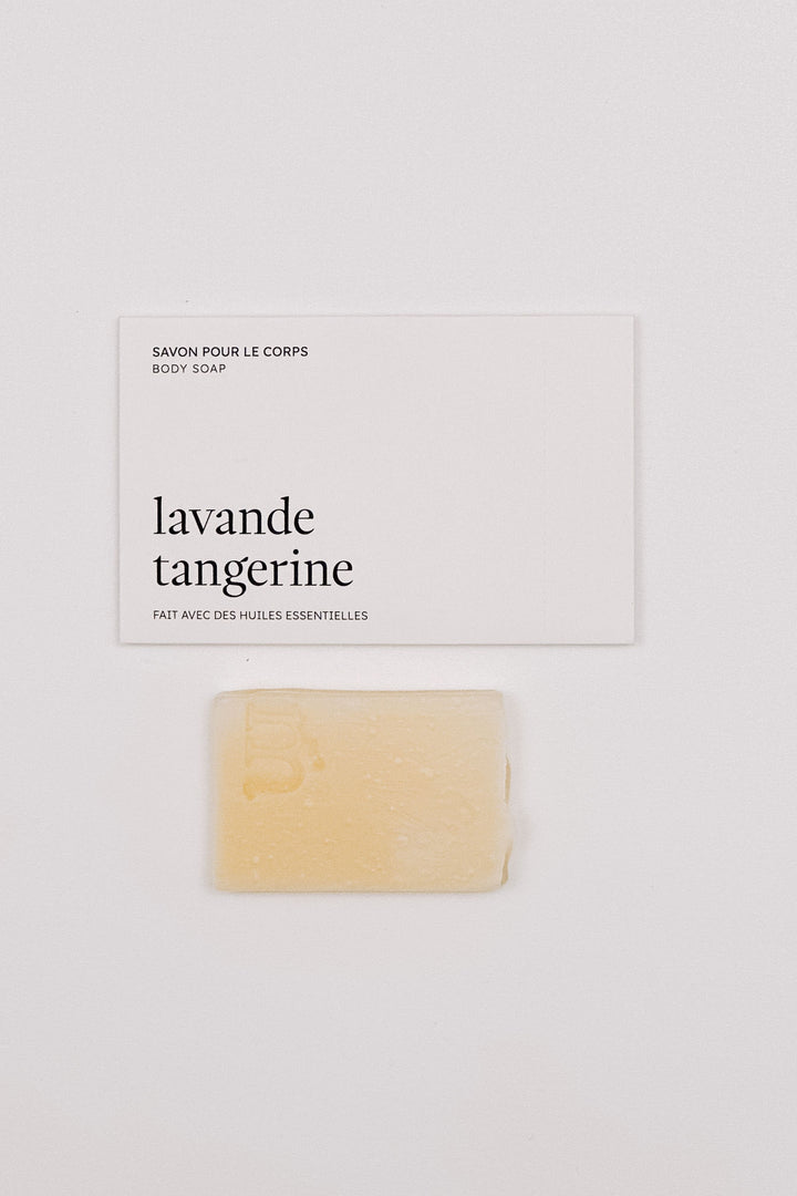 SAVON POUR LE CORPS - Format voyage Savons Marée - Chandelles Lavande tangerine 