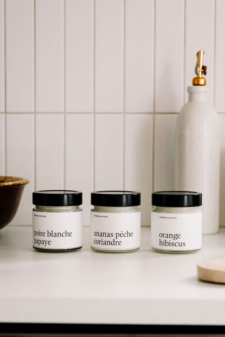 TRIO CHANDELLES DE SOYA - Fruitées - 212 ml