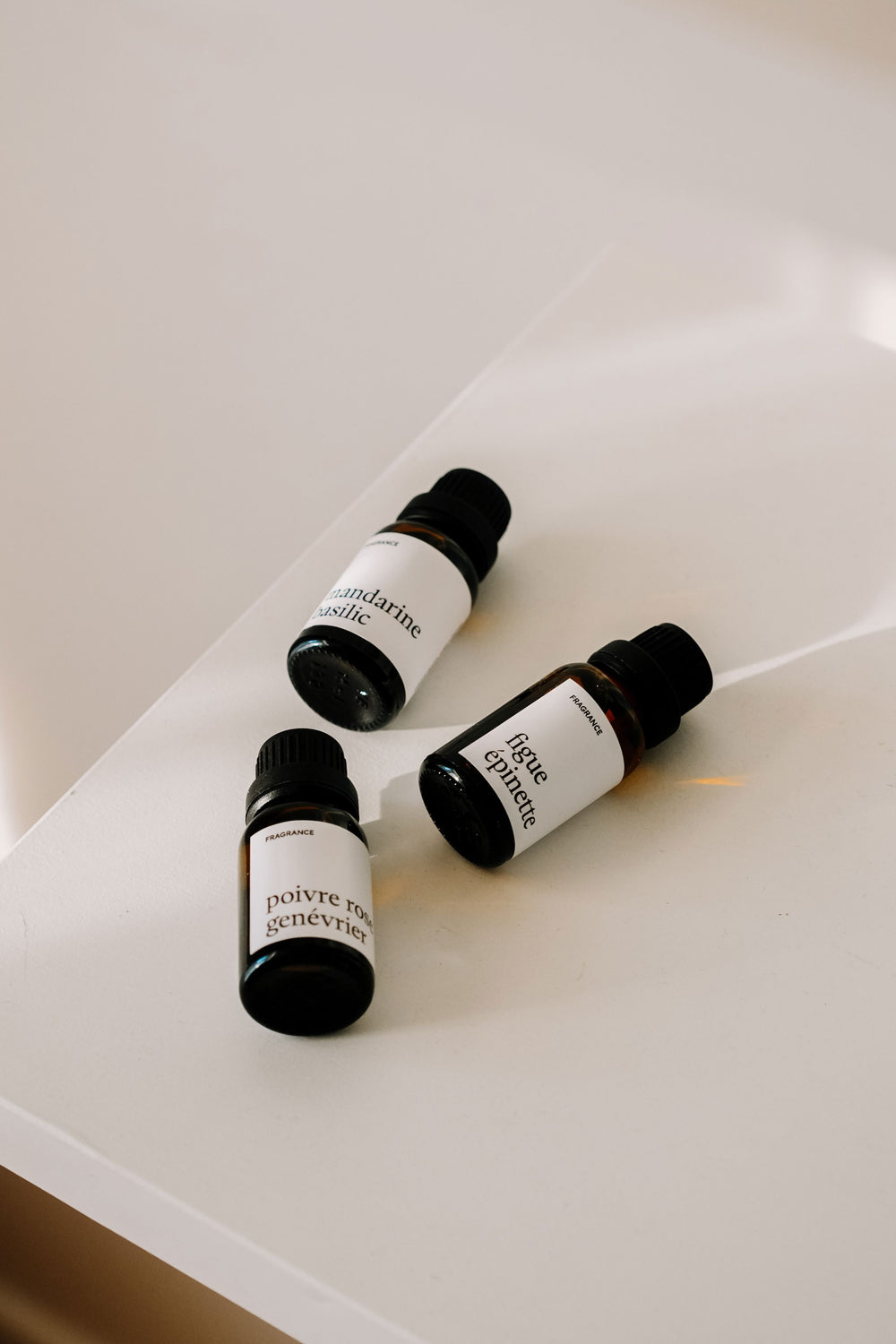 Trio de fragrances - Poivre rose genévrier/Figue épinette/Mandarine basilic Marée - Chandelles 