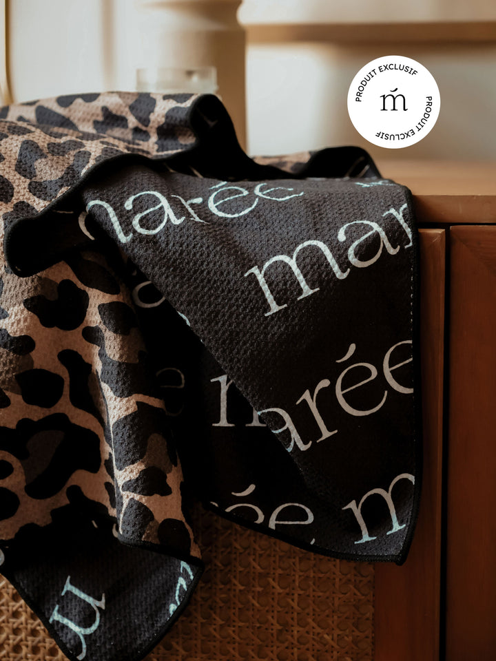 PRODUIT EXCLUSIF - Serviette léopard en microfibre Marée - Chandelles 