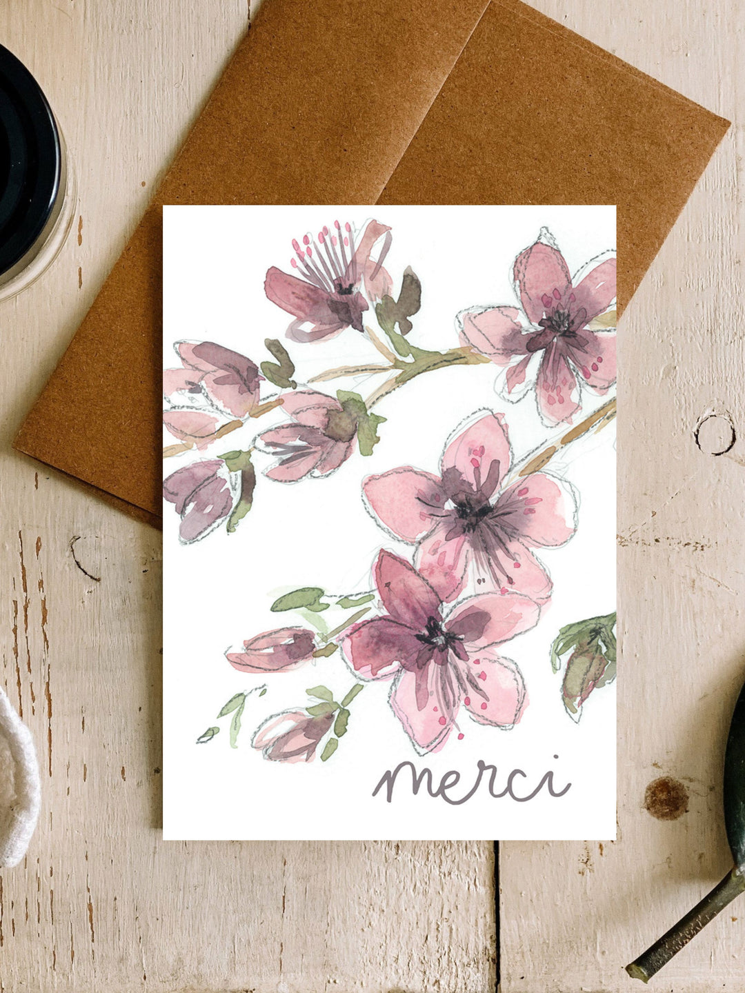 CARTE - Roseline - Merci - Stéphanie Renière Illustration Stéphanie Renière 